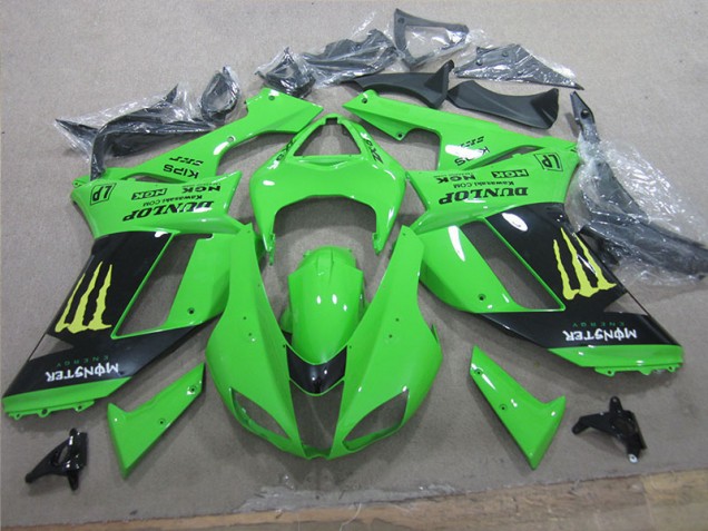 Cheapest 2007-2008 White Blue Ninja Kawasaki ZX6R Motorcycle Fairing