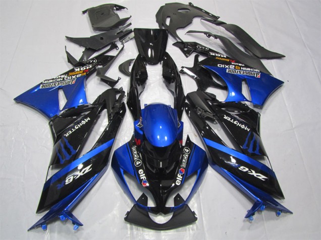 Cheapest 2009-2012 Black Blue Monster Kawasaki ZX6R Motorcycle Fairing Kit Cheapest 2009-2012 Black Blue Monster Kawasaki ZX6R Motorcycle Fairing Kit