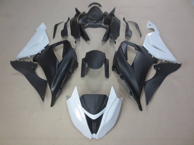 Cheapest 2013-2018 Black White Kawasaki ZX6R Motorcycle Fairings