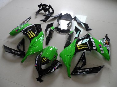 Cheapest 2013-2016 Black Green Monster Kawasaki ZX300R Motorcycle Fairings Kits