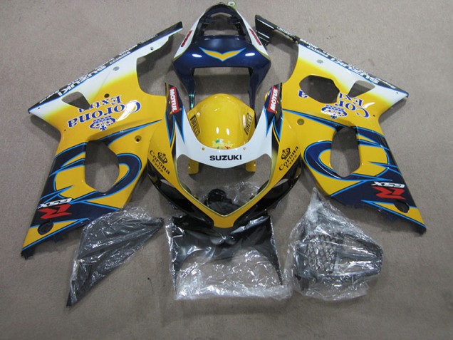 Cheapest 2000-2002 Yellow Blue Corona Extra Suzuki GSXR1000 Motorcycle Fairings Kit
