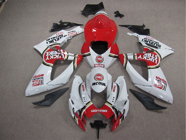 Cheapest 2005-2006 White Lucky Strike Red Motul Suzuki GSXR1000 Motorcycle Fairing
