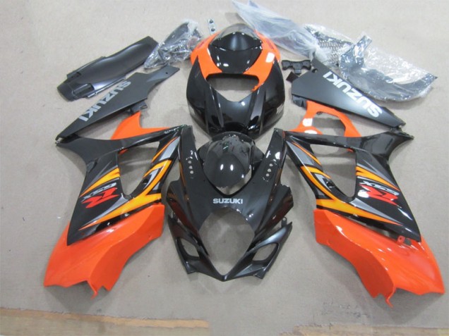 Cheapest 2007-2008 Black Orange Suzuki GSXR1000 Motorcycle Fairings