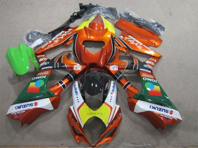 Cheapest 2007-2008 Orange Yellow Monster Suzuki GSXR1000 Motorcycle Fairing Kits