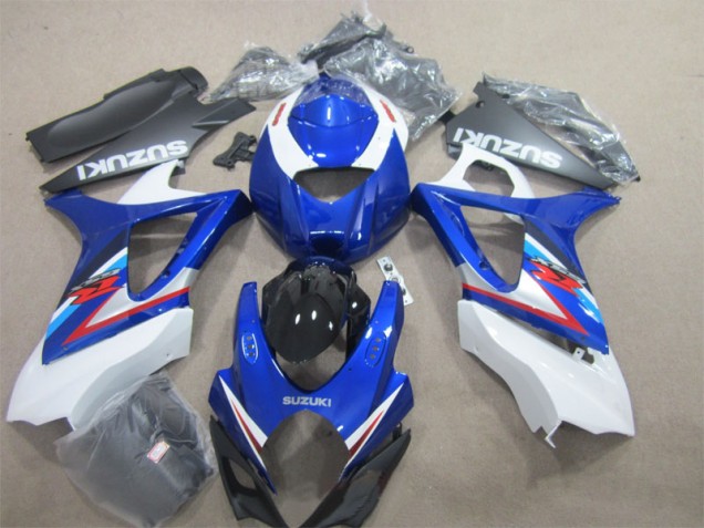 Cheapest 2007-2008 Blue White Suzuki GSXR1000 Moto Fairings