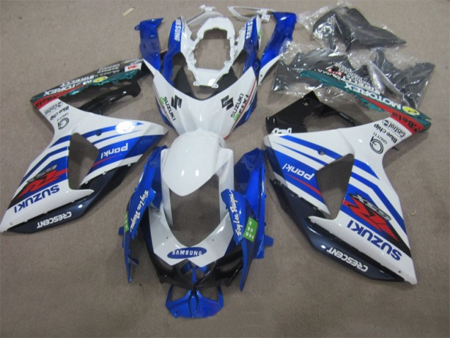 Cheapest 2009-2016 White Blue Samsung Suzuki GSXR1000 Motorbike Fairings