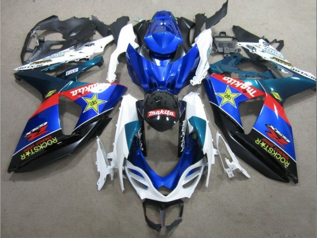 Cheapest 2009-2016 Blue White Rockstar Suzuki GSXR1000 Bike Fairing