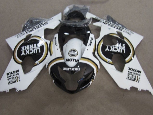 Cheapest 2004-2005 Black White Lucky Strike Motul Suzuki GSXR600 Motorcycle Fairings Kits