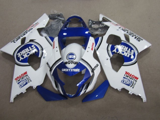 Cheapest 2004-2005 Blue White Lucky Strike Motul Suzuki GSXR600 Moto Fairings