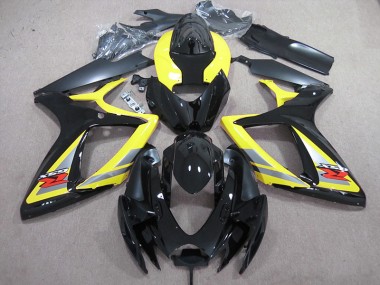 Cheapest 2006-2007 Black Yellow Suzuki GSXR600 Motor Fairings
