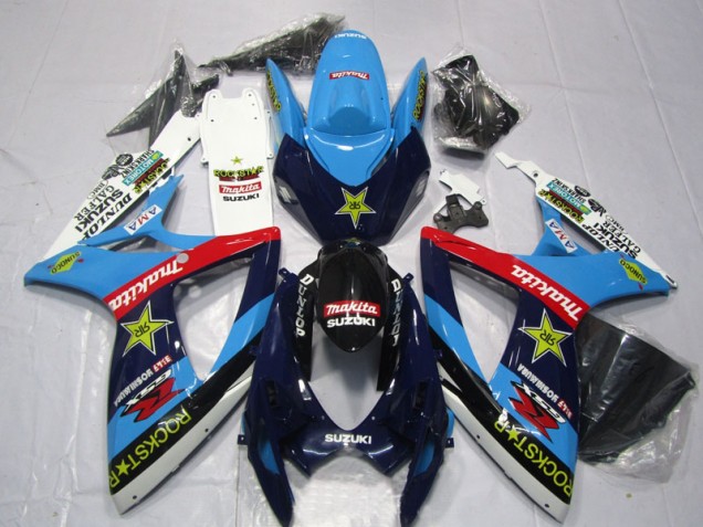 Cheapest 2006-2007 Blue White Rockstar Makita Suzuki GSXR600 Motor Bike Fairings