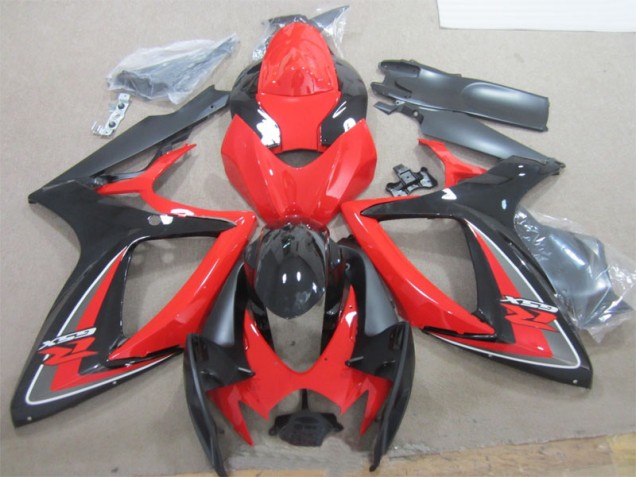 Cheapest 2006-2007 Black Red Suzuki GSXR600 Motorcylce Fairings