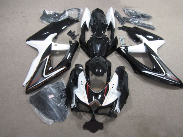 Cheapest 2008-2010 Black White Suzuki GSXR600 Replacement Fairings