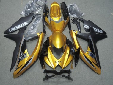 Cheapest 2008-2010 Black Gold Suzuki GSXR600 Motor Bike Fairings