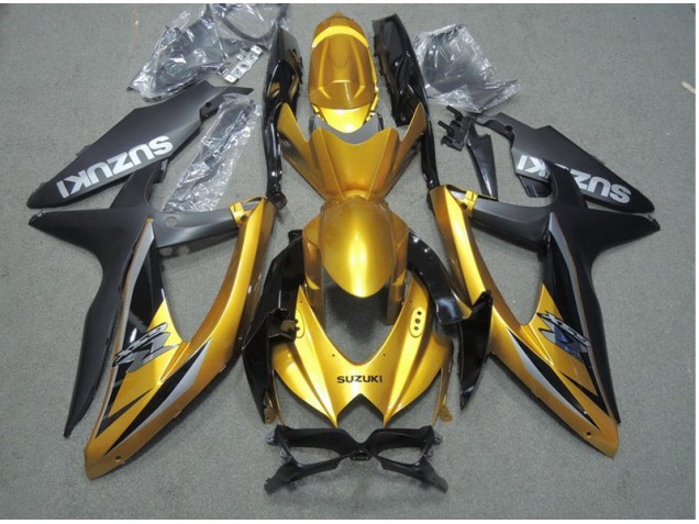 Cheapest 2008-2010 Black Gold Suzuki GSXR600 Motor Bike Fairings