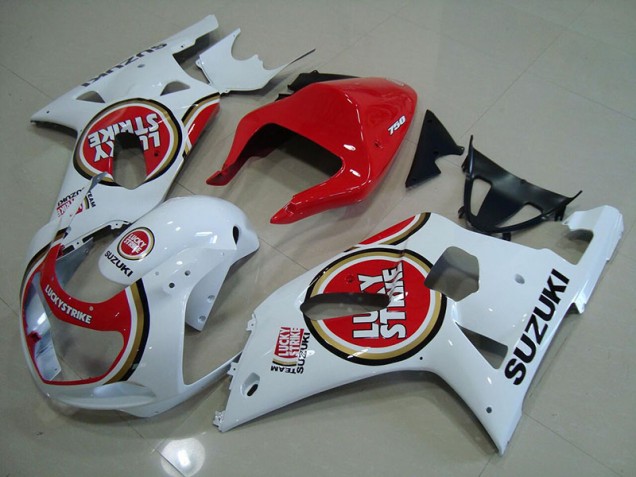 Cheapest 2001-2003 Red White Lucky Strike Suzuki GSXR750 Motorcyle Fairings