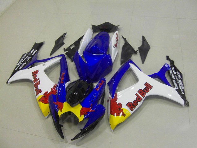 Cheapest 2006-2007 Blue White Red Bull Suzuki GSXR750 Motorcyle Fairings