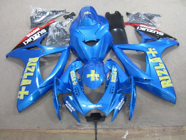 Cheapest 2006-2007 Blue Yellow Rizla Suzuki GSXR750 Bike Fairings