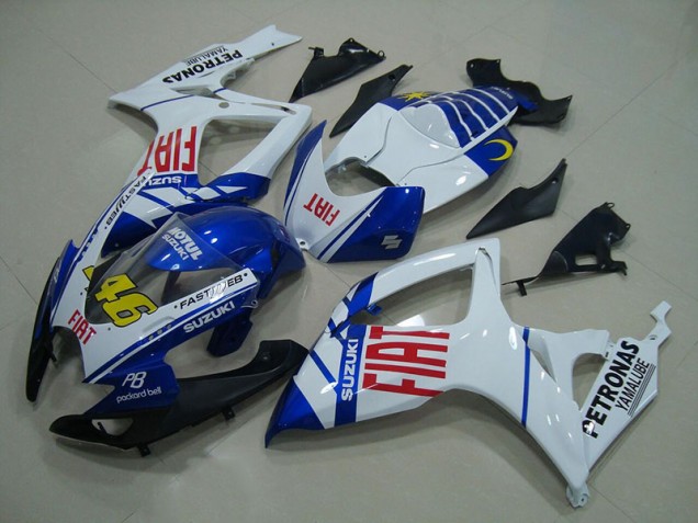 Cheapest 2006-2007 White Blue Fiat 46 Suzuki GSXR750 Motor Bike Fairings