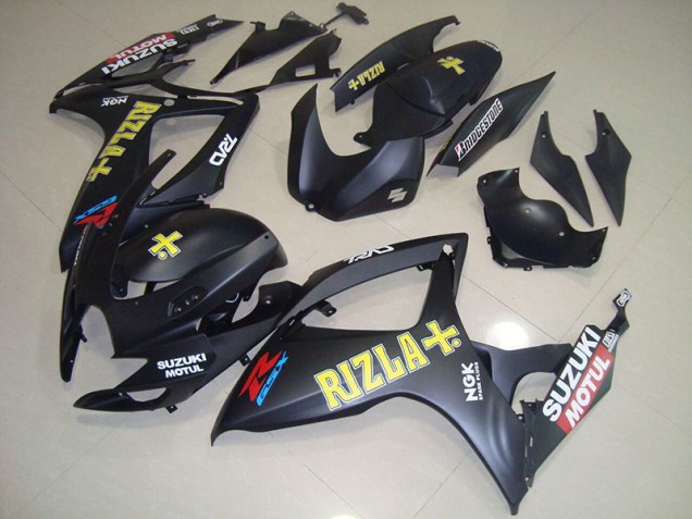 Cheapest 2006-2007 Black Yellow Rizla Suzuki GSXR750 Motorbike Fairing Kits