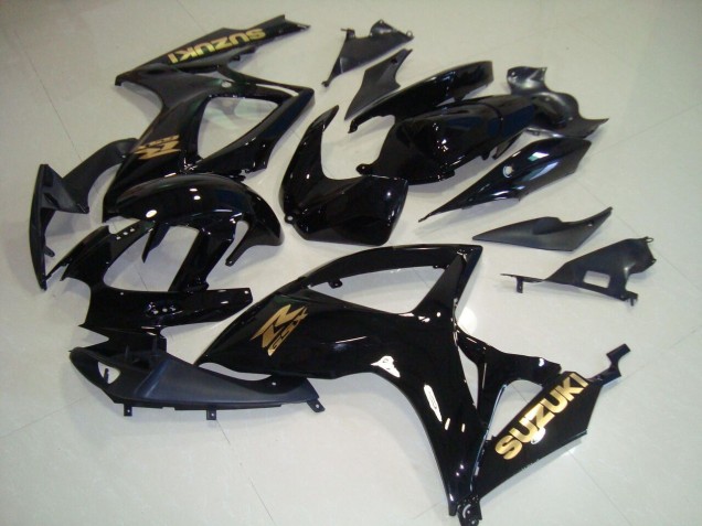 Cheapest 2006-2007 Black Gold Decal Suzuki GSXR750 Motorcyle Fairings
