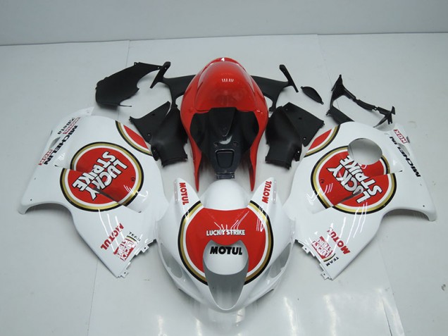 Cheapest 1996-2007 White Red Lucky Strike Motul Suzuki GSXR1300 Hayabusa Replacement Motorcycle Fairings