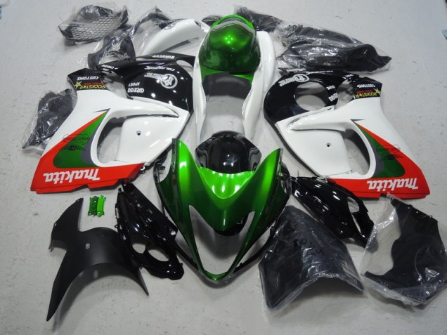 Cheapest 2008-2019 White Green Makita Suzuki GSXR1300 Hayabusa Replacement Fairings