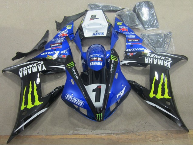 Cheapest 2002-2003 Blue Black Graves 1 Yamaha YZF R1 Motorbike Fairing
