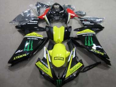 Cheapest 2007-2008 Black Yellow Motul Leovince Yamaha YZF R1 Motorcycle Fairings Kit