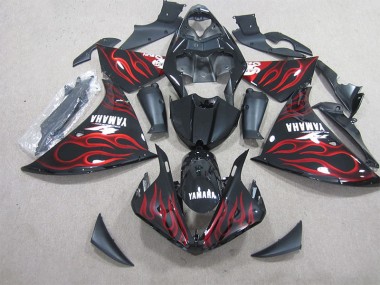 Cheapest 2012-2014 Black Red Flame Yamaha YZF R1 Motor Fairings