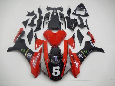Cheapest 2015-2019 Black Red 5 Yamaha YZF R1 Motorcycle Fairing Kit