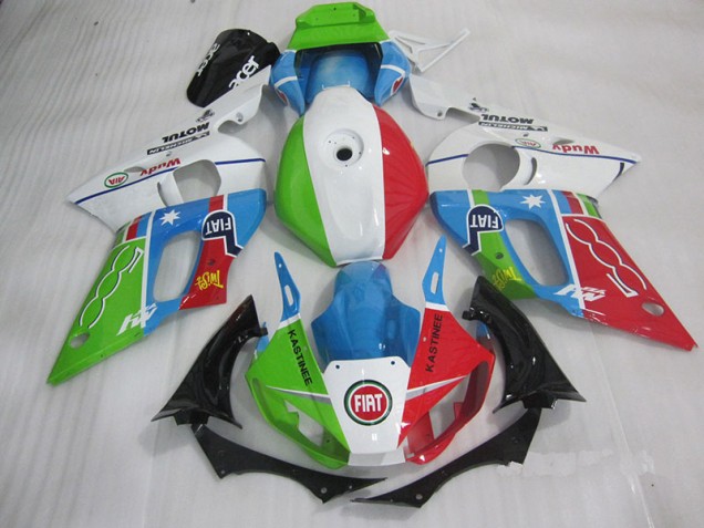 Cheapest 1998-2002 Blue Red Fiat Kastinee Yamaha YZF R6 Motorcycle Fairings Kit