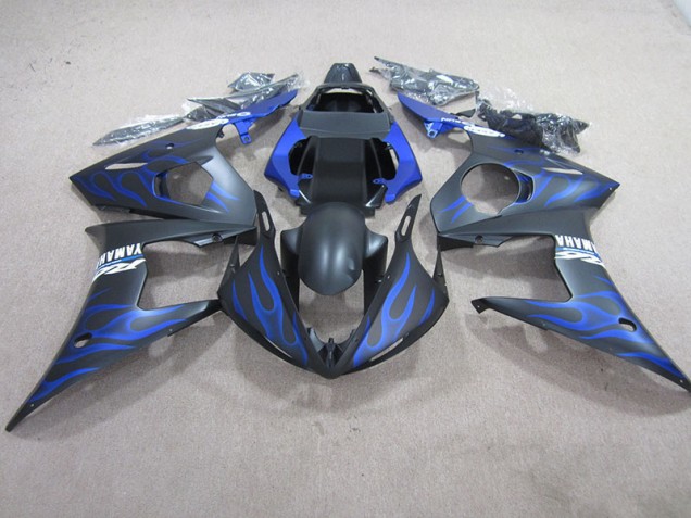 Cheapest 2003-2005 Black Blue Flame Yamaha YZF R6 Moto Fairings