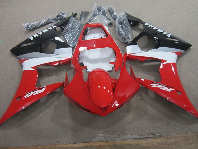 Cheapest 2003-2005 Red White Yamaha YZF R6 Motorcycle Fairings