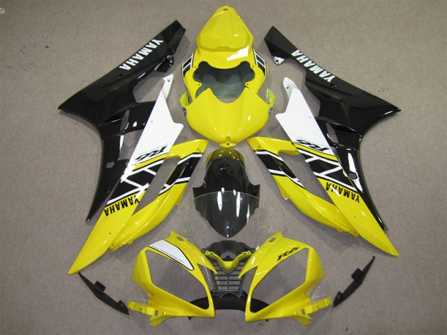 Cheapest 2006-2007 Yellow Black Decal Yamaha YZF R6 Motorcycle Fairings Kits